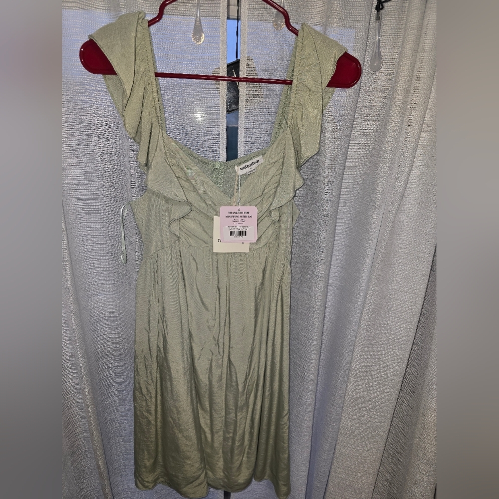 Women's Sage Green Ruffle Dress Size Sm Nwt